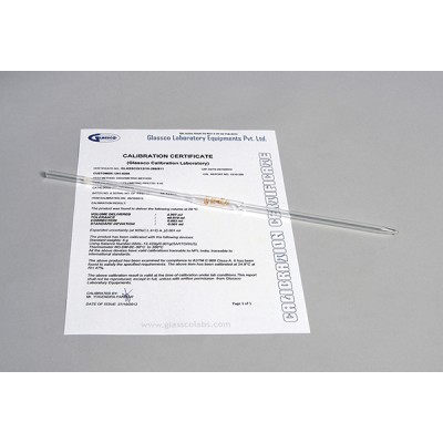 PIPETTES, VOLUMETRIC, CLASS A, INDIVIDUALLY CERTIFIED